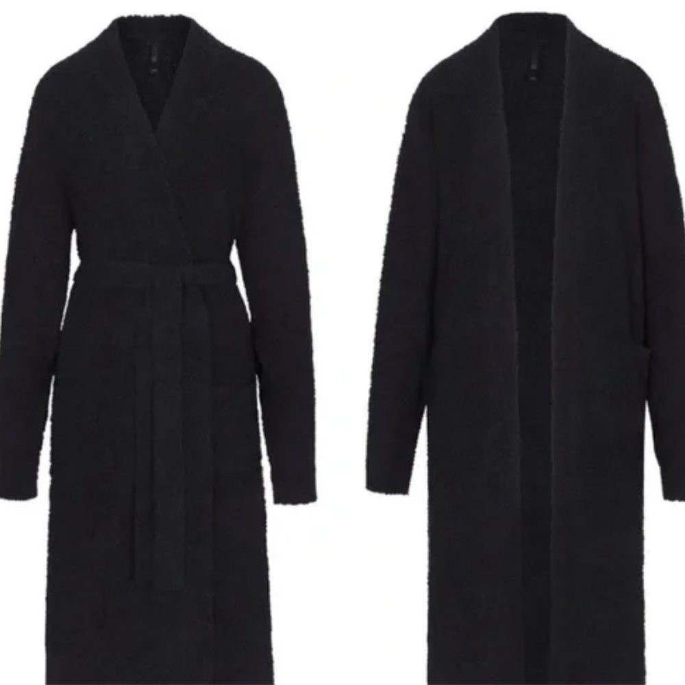 SKIMS Long Cozy Knit Robe Black 2x/3x